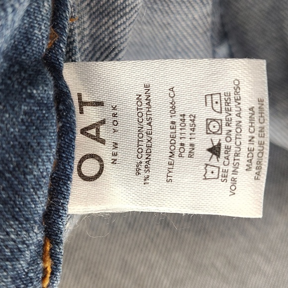 OAT New York mid rise utility wide leg crop jeans button fly on med Size 32 - Picture 8 of 8